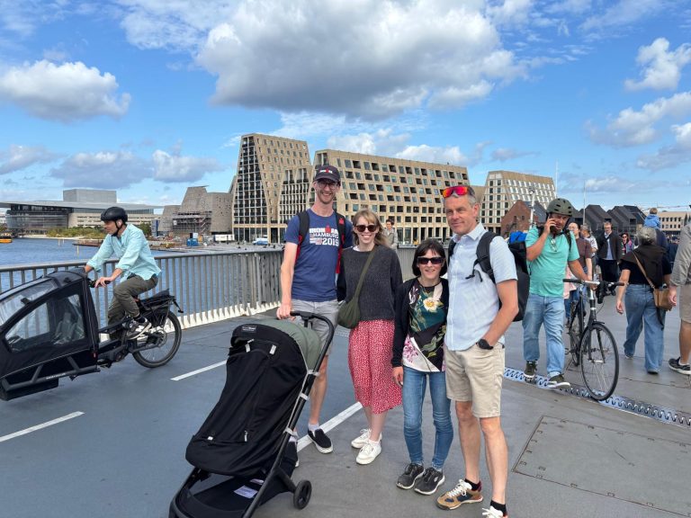 Jacob, Gemma, Jackie and James enjoying a walk around Copenhagen the day after the race