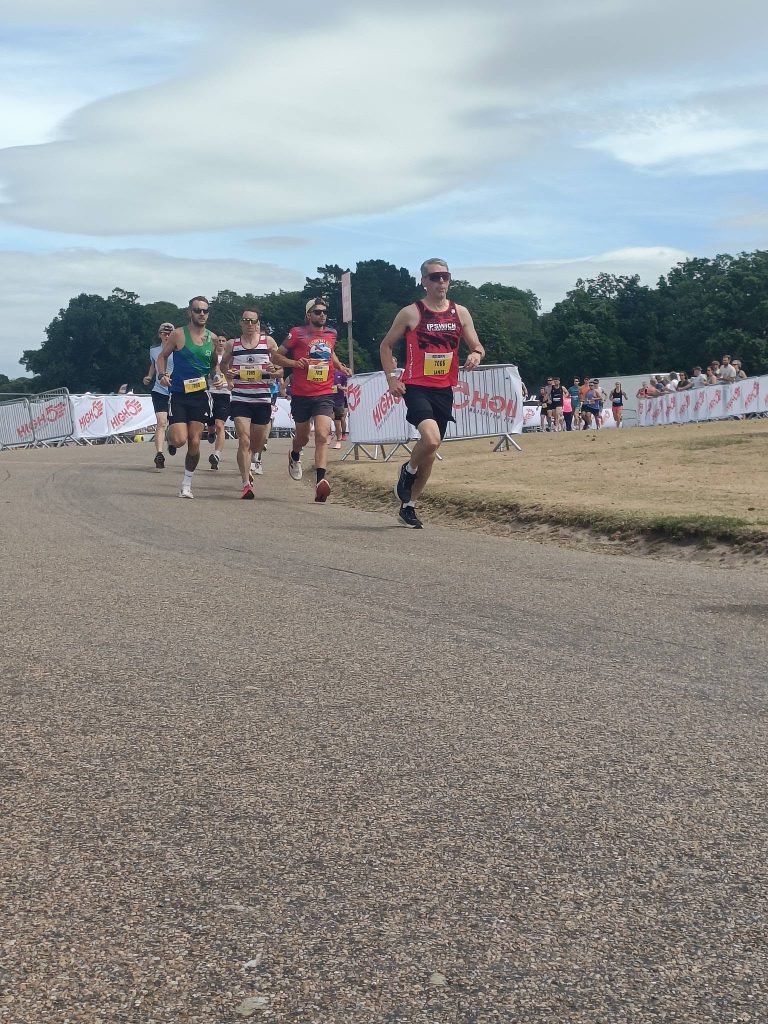 James leading a group on the 10k on Saturday