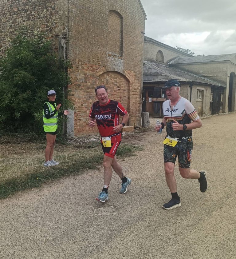Joe being cheered on by Jo on the run