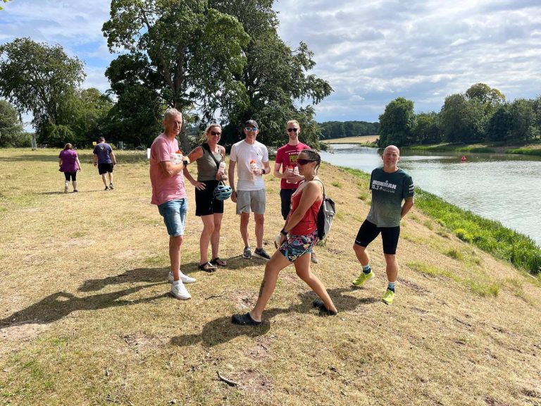 Recce of the swim course on the day before the race